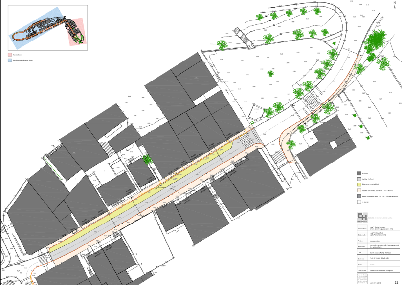 Rua da Escola, Rua das Rosas e Rua Principal